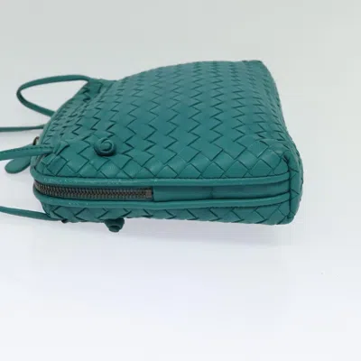 Pre-owned Bottega Veneta Intrecciato Green Leather Shoulder Bag ()
