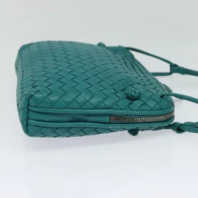 Pre-owned Bottega Veneta Intrecciato Green Leather Shoulder Bag ()