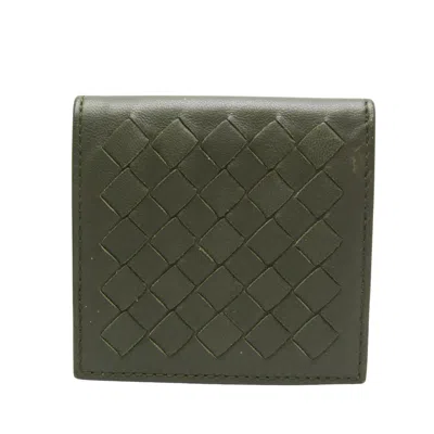 Pre-owned Bottega Veneta Intrecciato Khaki Leather Wallet  () In Brown