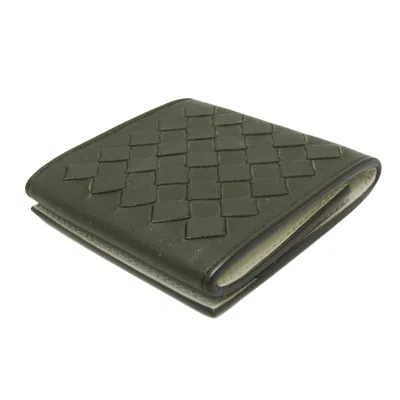 Pre-owned Bottega Veneta Intrecciato Khaki Leather Wallet  () In Brown
