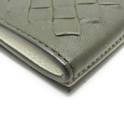 Pre-owned Bottega Veneta Intrecciato Khaki Leather Wallet  () In Brown