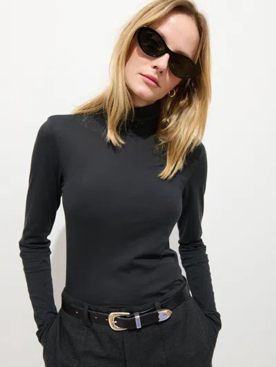 Alex Mill Airspun Turtleneck In Cotton In Black