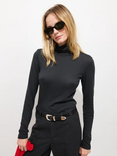 Alex Mill Airspun Turtleneck In Cotton In Black