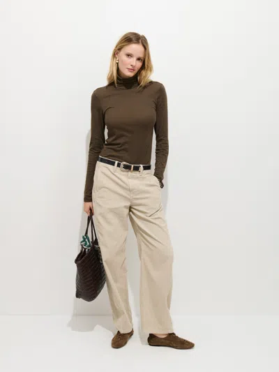 Alex Mill Airspun Turtleneck In Cotton In Brown