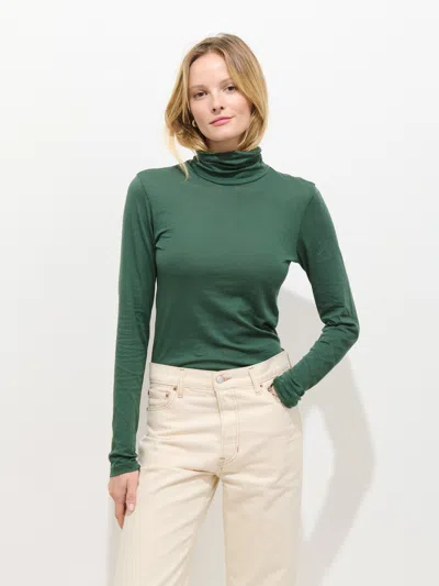 Alex Mill Airspun Turtleneck In Cotton In Green