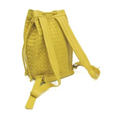 Pre-owned Bottega Veneta Intrecciato Yellow Leather Backpack Bag ()