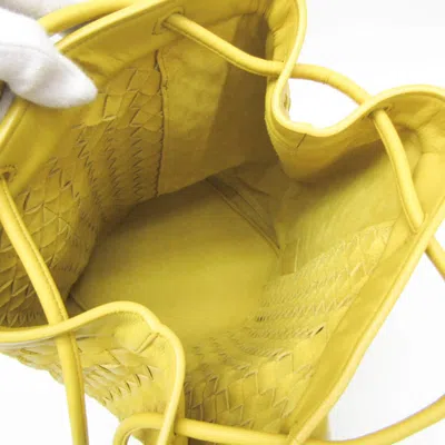 Pre-owned Bottega Veneta Intrecciato Yellow Leather Backpack Bag ()