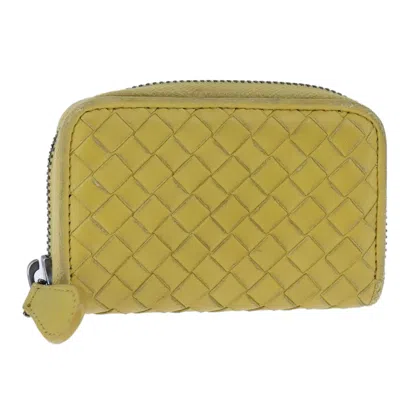 Pre-owned Bottega Veneta Intrecciato Yellow Leather Wallet  ()