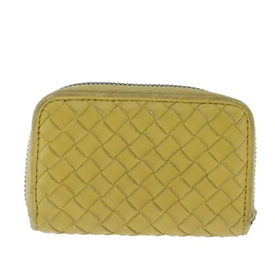 Pre-owned Bottega Veneta Intrecciato Yellow Leather Wallet  ()