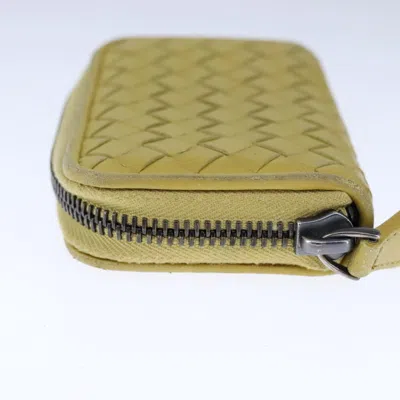 Pre-owned Bottega Veneta Intrecciato Yellow Leather Wallet  ()