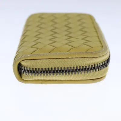Pre-owned Bottega Veneta Intrecciato Yellow Leather Wallet  ()