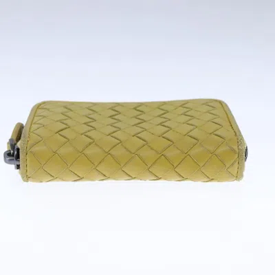 Pre-owned Bottega Veneta Intrecciato Yellow Leather Wallet  ()