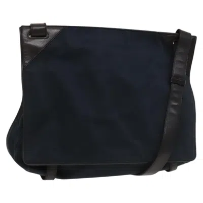 Pre-owned Bottega Veneta Navy Cotton Shoulder Bag () In Blue