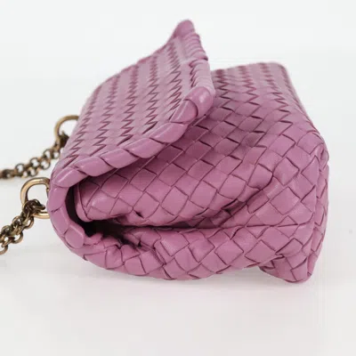 Pre-owned Bottega Veneta Olimpia Purple Leather Shoulder Bag ()