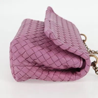 Pre-owned Bottega Veneta Olimpia Purple Leather Shoulder Bag ()