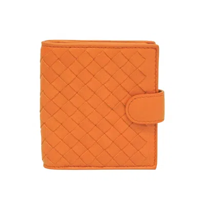 Pre-owned Bottega Veneta Orange Leather Wallet  ()