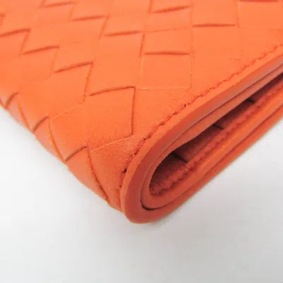 Pre-owned Bottega Veneta Orange Leather Wallet  ()