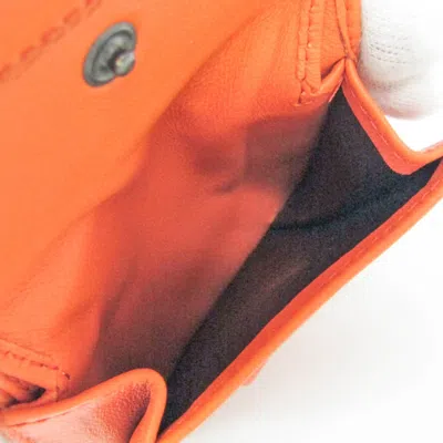 Pre-owned Bottega Veneta Orange Leather Wallet  ()
