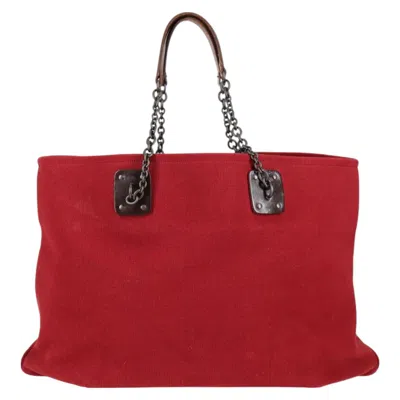 Pre-owned Bottega Veneta Red Canvas Tote Bag ()