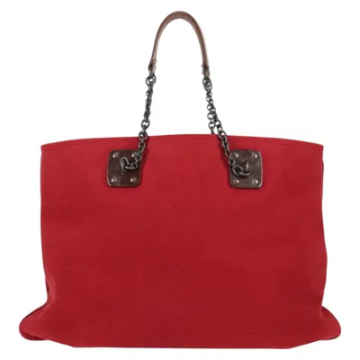 Pre-owned Bottega Veneta Red Canvas Tote Bag ()