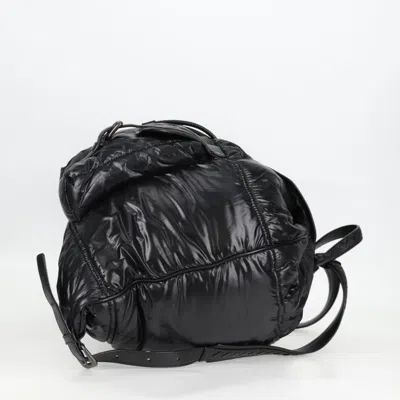 Pre-owned Bottega Veneta Spinnaker Black Nylon Backpack Bag ()