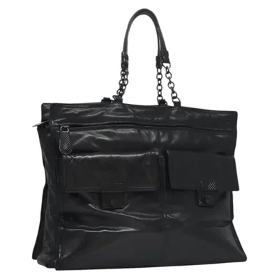 Pre-owned Bottega Veneta Tambura Black Leather Tote Bag ()
