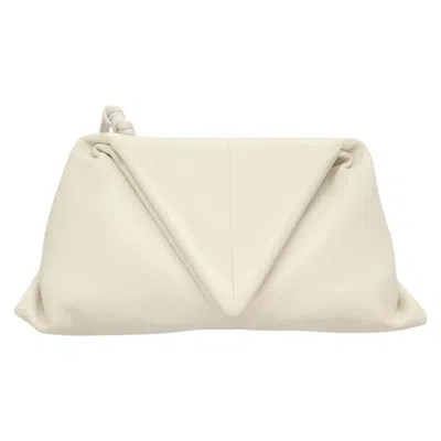 Pre-owned Bottega Veneta White Leather Clutch Bag ()