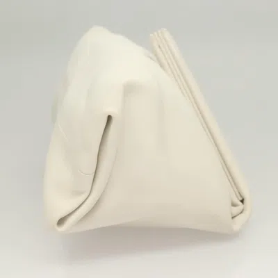 Pre-owned Bottega Veneta White Leather Clutch Bag ()