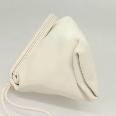 Pre-owned Bottega Veneta White Leather Clutch Bag ()