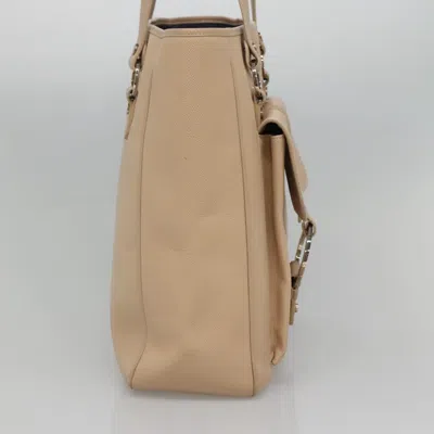 Pre-owned Bulgari Beige Leather Tote Bag () In Sand