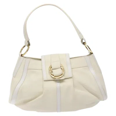 Pre-owned Bulgari Chandra Ivory Leather Shoulder Bag () In White