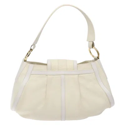 Pre-owned Bulgari Chandra Ivory Leather Shoulder Bag () In White