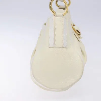 Pre-owned Bulgari Chandra Ivory Leather Shoulder Bag () In White