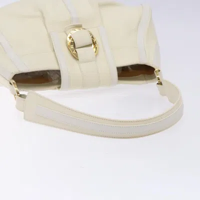 Pre-owned Bulgari Chandra Ivory Leather Shoulder Bag () In White