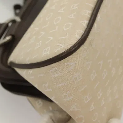 Pre-owned Bulgari Logo Mania Beige Canvas Tote Bag () In Sand