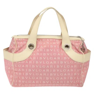 Pre-owned Bulgari Logo Mania Pink Canvas Tote Bag ()