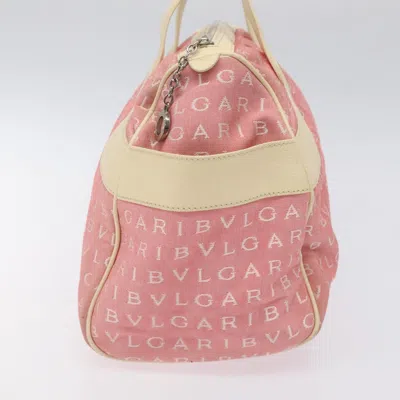 Pre-owned Bulgari Logo Mania Pink Canvas Tote Bag ()