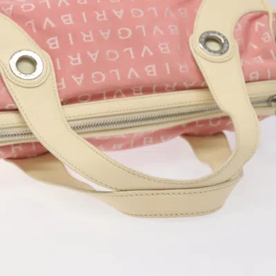 Pre-owned Bulgari Logo Mania Pink Canvas Tote Bag ()