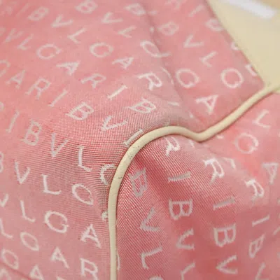Pre-owned Bulgari Logo Mania Pink Canvas Tote Bag ()