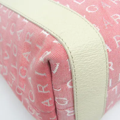 Pre-owned Bulgari Logo Mania Pink Canvas Tote Bag ()