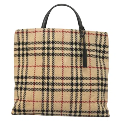 Pre-owned Burberry Beige Wool Tote Bag () In Sand