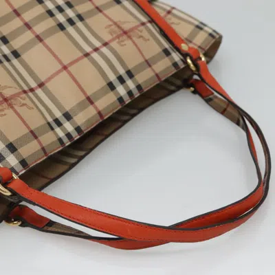 Pre-owned Burberry Haymarket Beige Canvas Tote Bag () In Sand