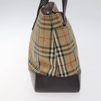 Pre-owned Burberry Haymarket Beige Canvas Tote Bag () In Sand