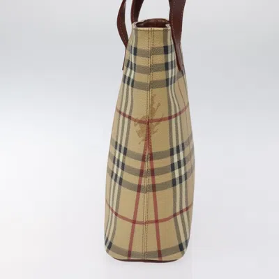 Pre-owned Burberry Haymarket Beige Canvas Tote Bag () In Sand