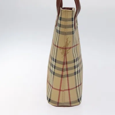 Pre-owned Burberry Haymarket Beige Canvas Tote Bag () In Sand