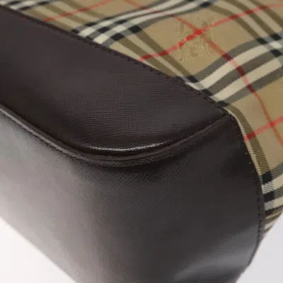 Pre-owned Burberry Haymarket Beige Canvas Tote Bag () In Sand