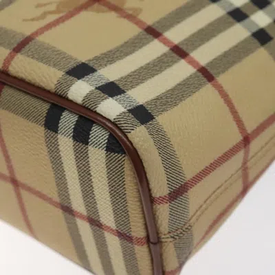 Pre-owned Burberry Haymarket Beige Canvas Tote Bag () In Sand