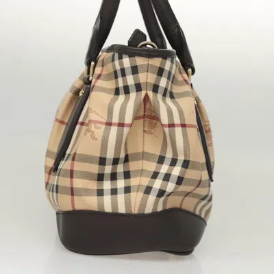 Pre-owned Burberry Haymarket Beige Canvas Tote Bag () In Sand