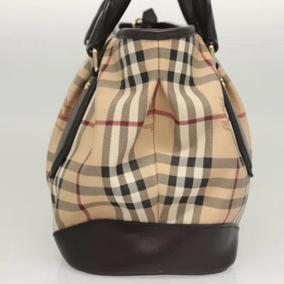 Pre-owned Burberry Haymarket Beige Canvas Tote Bag () In Sand