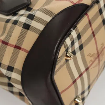 Pre-owned Burberry Haymarket Beige Canvas Tote Bag () In Sand